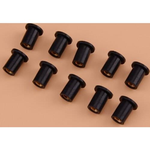 10pcs M4 Motorcycle 4mm Metric Rubber Fairing Cowl Fastener Well Nuts Wind Screen Shield