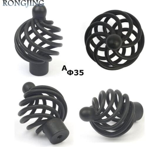 2x Birdcage Kitchen Cabinet Drawer Handles Furniture MatteBlack Knobs Cupboard Closet Dresser Drawer Pulls Bars Shoes Box Handle