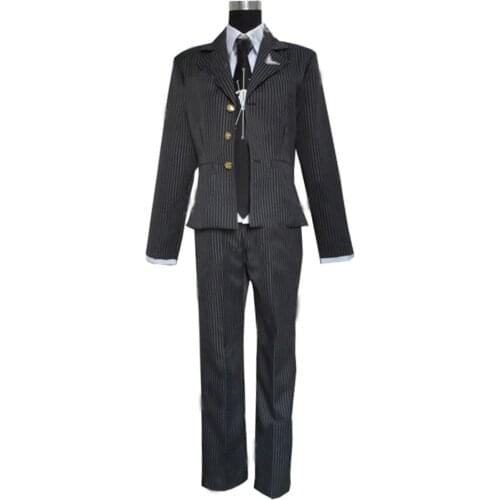 2017 Dangan Ronpa Danganronpa Fuyuhiko Kuzuryu Prinstripe Uniform Black Jacket Suit Shirt Pants Anime Halloween Cosplay Costume