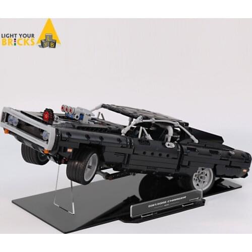 Acrylic display stand for Technic Fast Furious Doms Dodge Charger 42111 Race Car building blocks toys(display stand only)