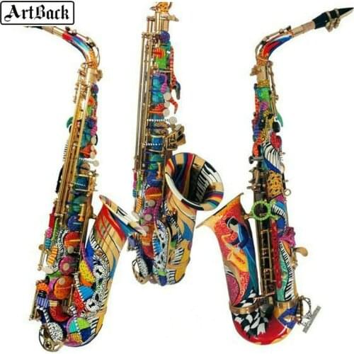 5d diamond painting saxophone full square drill diamond embroidery 3d round rhinestone mosaic music hobby sticker