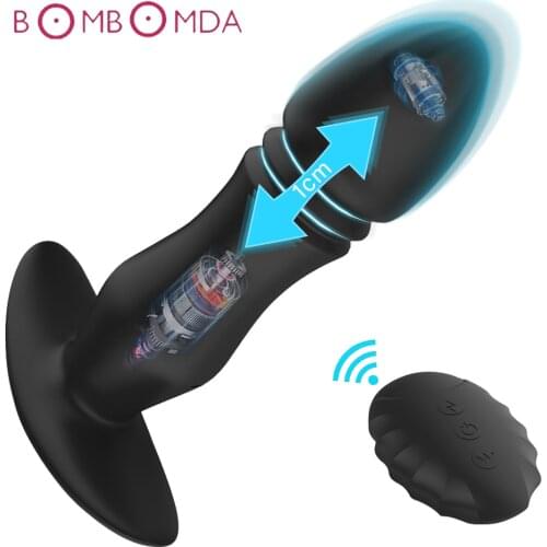Anal Vibrator Wireless Remote Control Thrusting Anal Butt Plug Dildo Vibrator For Woman Male Prostate Massager Sex Toy For Men