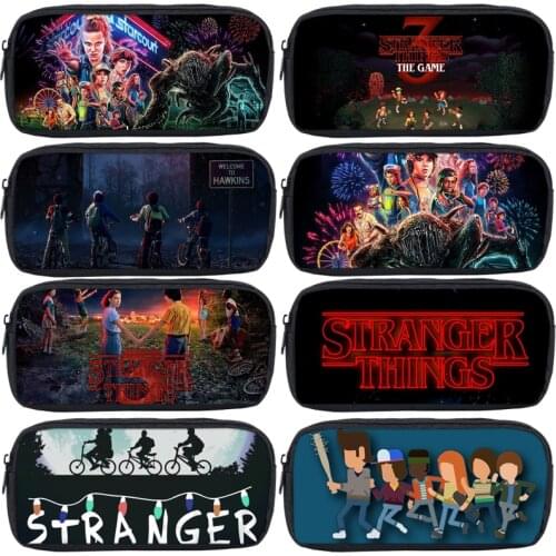 Boys Girls Stranger Things Pencil Case Students Pen Bag Teens Pencil Bag Cartoon Anime Pencil Box Stationery Bag Festival Gifts