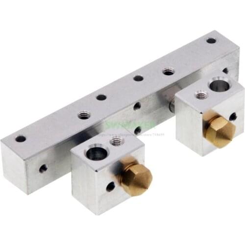 DUAL MK10 HOTEND WITH MOUNT BAR FOR WANHAO REPLICATOR OR CLONE 3D PRINTERS