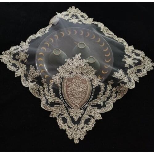 European Neoclassical Embroidered Square Coffee Set Table Mat Bar Counter Coaster Christmas Wedding Party Kitchen Accessories