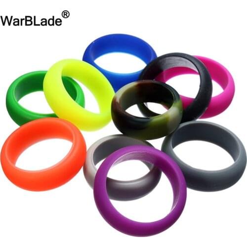 10pcs/set 8mm 6-12 Size Food Grade FDA Silicone Ring Hypoallergenic Crossfit Flexible Sports Rubber Finger Rings For Men Women