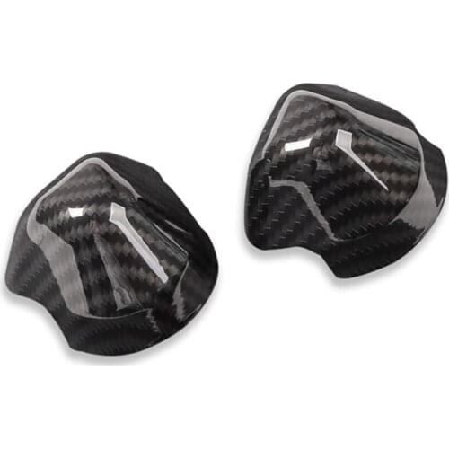 Car Interior Seat Safety Belt Cover Trim Moulding Decor Frame for Ford Mustang 2015+ Accessories (Carbon Fiber Grain)