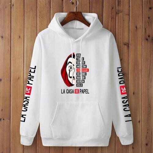 La Casa De Papel Hoodies Women Unisex Top Cartoon Money Heist Hooded House of Paper Kawaii Anime Cute Sweatshirt