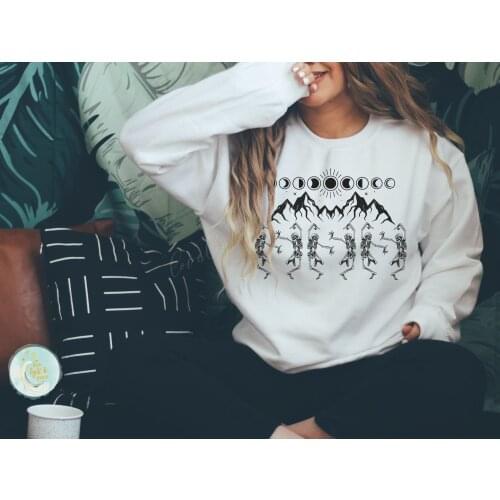 Skeletons Mystical Halloween cute Sweatshirt funny women fashion hipster unisex street style outfit graphic Jumper Pullovers top