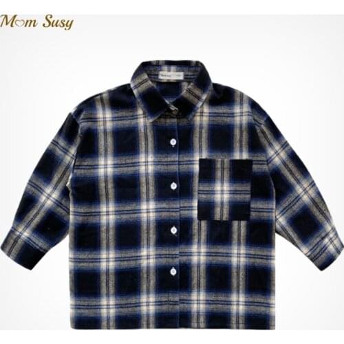 Fashion Baby Girl Boy Plaid Shirt Child Shirt Loose Outfit Oversized Spring Autumn Summer Baby Casual Clothes 1-10Y