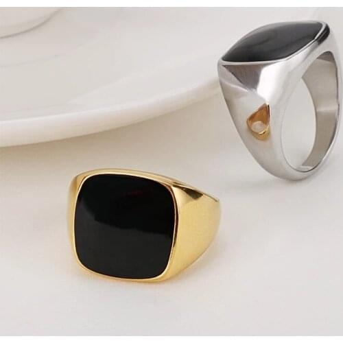 Fashionable European and American fashion jewelry classic glossy stainless steel mens ring