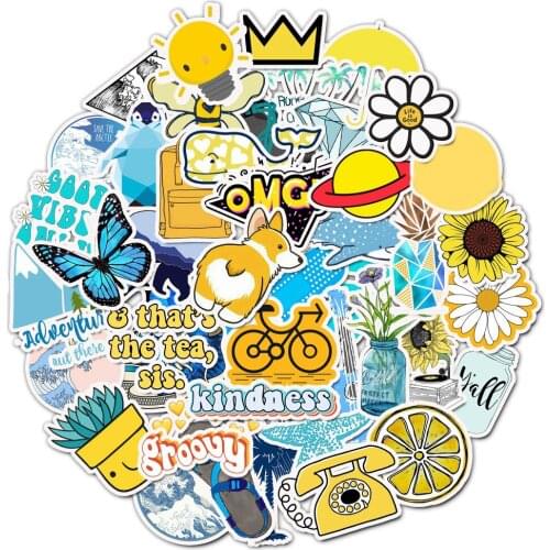 100 PCS Cartoon Simple VSCO Girls Kawaii Stickers For Chidren Toy Waterproof Sticker to DIY Laptop Bicycle Helmet Car Decals