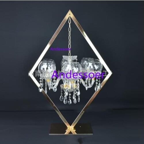 New iron wedding crystal flower stand table decoration shop party party performance decoration