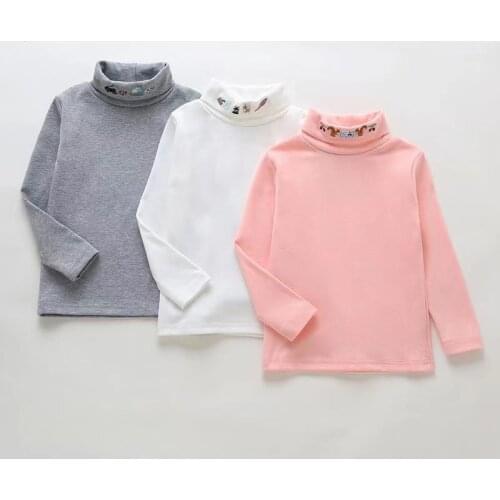 Toddler Childrens Clothing TOPS Boys and Girls Autumn Winter Turtleneck Bottoming Shirt Baby Long-Sleeved T-shirt Autumn Kids