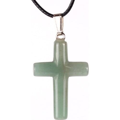 Wholesale 24pcs/lot Green Aventurine lazurite Natural Slim Cross Gem Stone Beads Pendant Charm for Jewelry Making Free Shipping