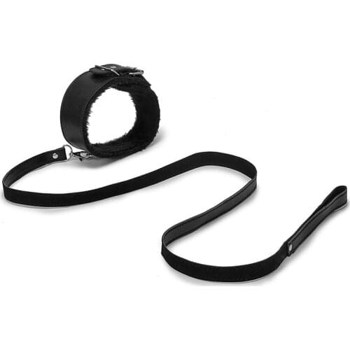 SM Sex Toys Plush Collar Neck Sleeve with Traction Dog Slave Abuse Collar Couple Training Men and Women Slavery Alternative Game