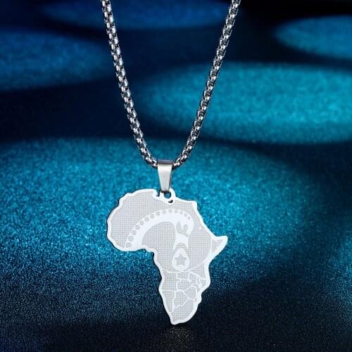 Africa Map Afinkra Sankofa Pendant Necklace