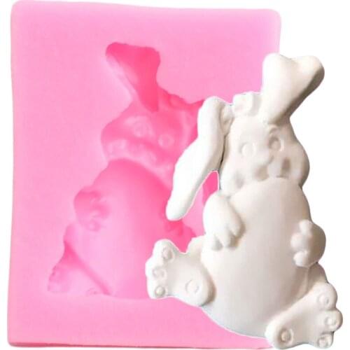 Easter Rabbit Silicone Mold Animal Fondant Mould DIY Cake Decorating Tools Cookie Candy Polymer Clay Chocolate Gumpaste Molds