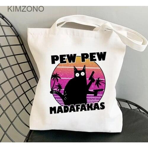 Pew Pew Madafakas shopping bag jute bag shopper tote grocery shopper bag foldable woven cloth sacolas