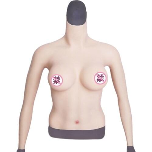 Half-length Solid Breast Implants with Arms To Form D-cup Fake Breasts Silicone Breasts for Cross-dressers and Transgender