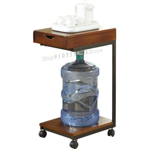 Side Table Can Be Moved, Storage Sofa Side Cabinet, Small Coffee Table, Simple Solid Wood Nordic Bedside Table Shelf, Bedside Ta