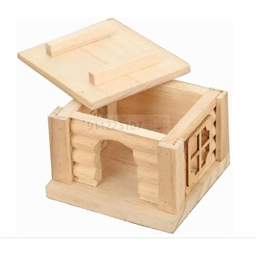 Durable Wooden Hamster Nest House Odorless Non Toxic Wooden Hut And Castle Small Animal Playground Small Pet Supplies