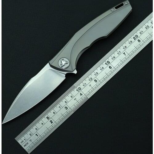 KBTOOL New Flipper Folding Knife D2 Blade Titanium Handle Outdoor Survival Camp Hunting Fishing Adventure Pocket Tactical Knives