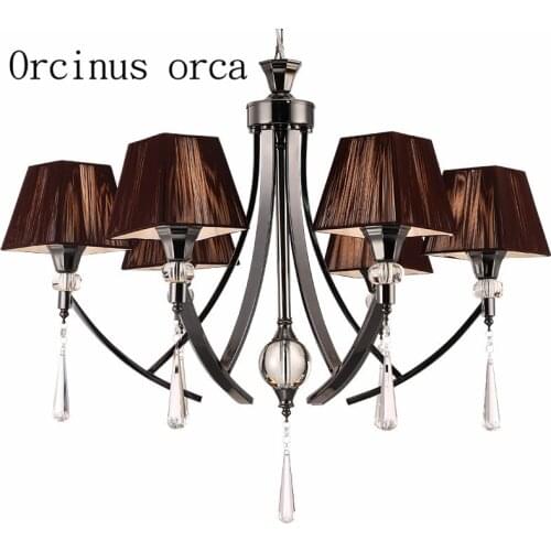 Modern luxury art black crystal chandelier living room dining room bedroom clothing store creative crystal lamp free shipping