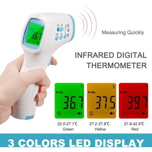 Termometro corpo a infrarossi sulla fronte ABS per adulti e bambini con display LCD temperatura laser digitale
