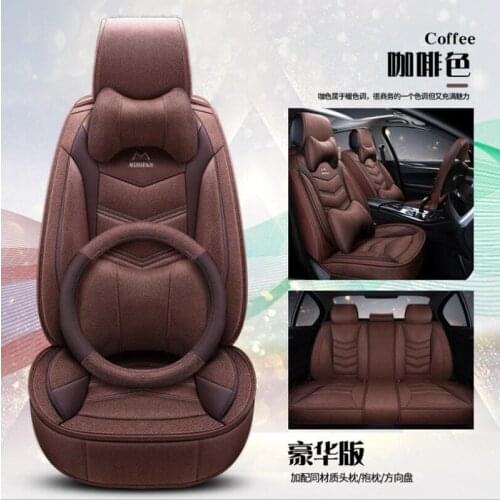High Quality flax+leather car seat cover For SUZUKI SX4 Liana A6 Swift VITARA Jimny ( Front + Rear ) 5-seat Seat cushion