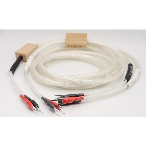High Quality Pair Silver Plated Odin Speaker Cable HIFI Loudspeaker Audiophile Speaker cable Spade Plug Audio Cable HIFI