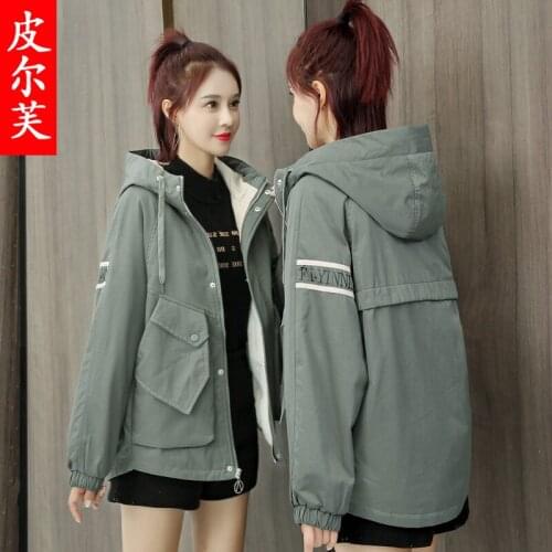 Winter short tooling cotton coat light cotton jacket loose student jacket womens clothing
