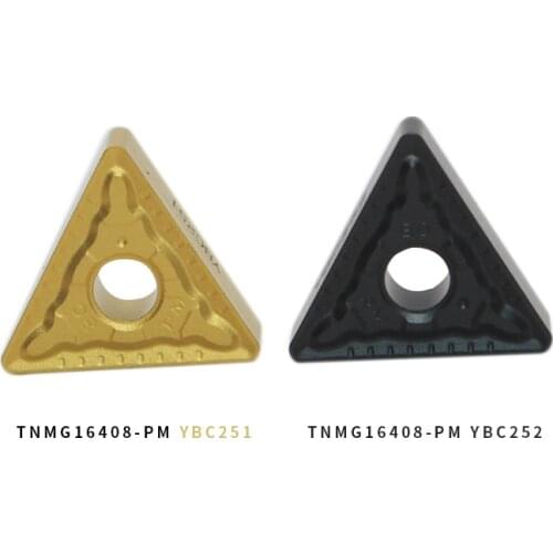 10pcs TNMG080404 PM YBC252 Carbide Insert Hard Alloy External Turning Knife Blade TNMG080408 YBC251CNC Lathe Machine Cutter Tool