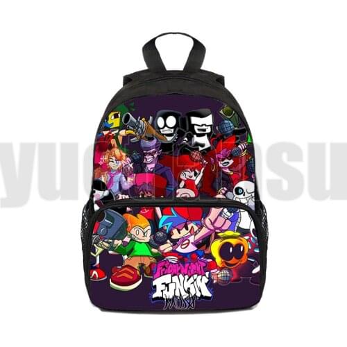 2021 New Arrivals 12/16 Inch 3D Print Friday Night Funkin Backpack Children Anime Bookbag Kindergarten Women HipHop Travel Bags