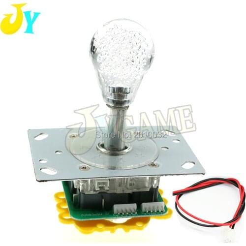 2pcs Fishing Game 5Pin Joystick Claw Crane Game 12V LED Colorful Light Joystick Clear Battop Ball Anti-lost ball Arcade Stick