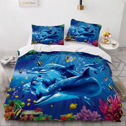 3D Bedding Sets Rhinoceros Blue Duvet Quilt Cover Set Comforter Bed Linen Pillowcase King Queen Full 200x200 Home Texitle