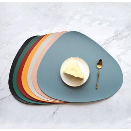 4 6 8 10PCS Place Mat Tableware Pad Placemat Table Mat Heat Insulation PU Leather Placemats Bowl Coaster Kitchen Non-Slip