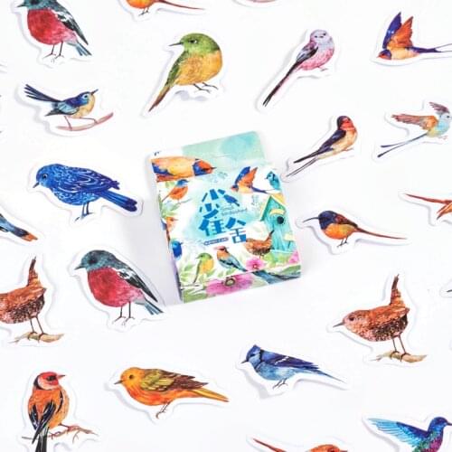 46Pcs/Box Vintage Birds Animal Mini Paper Sticker Package DIY Diary Decoration Sticker Album Scrapbooking