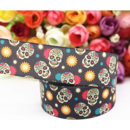 5 Yards 1'' 25MM Halloween Printed Grosgrain Ribbons For Hair Bows/ Gift Packaging DIY Handmade Materials Y19072301