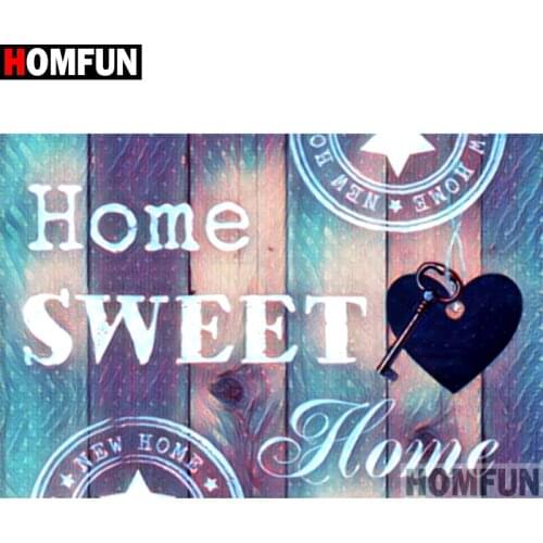 HOMFUN "Text heart" Diamond Painting 5D Full Square/Round Drill Home Decor DIY Diamond Embroidery Cross Stitch A10341