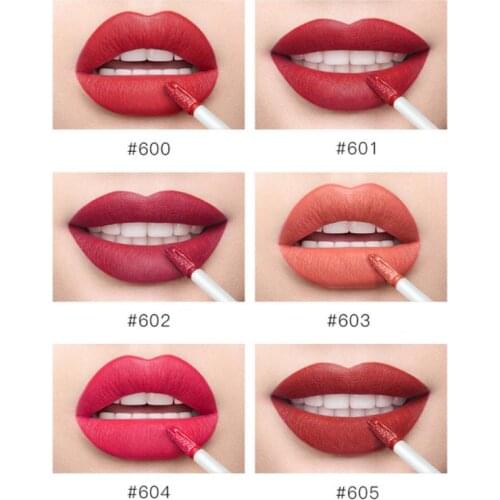SERSEUL 6 Colors Lip Gloss Long Lasting Matte Velvet Liquid Lipstick Waterproof Moisturizing Women Lip Makeup Cosmetics TSLM1
