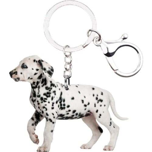 Dalmatian Dog Keychain New Love Pet Dogs Flat NOT 3D Small Keychains Animal Cute Charm Bag Drop Charm Gift for Women Miss Pets