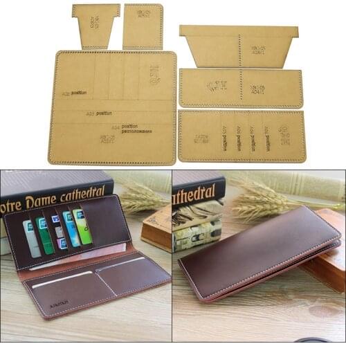 9*10cm Mens Wallet Making Kraft Paper Template DIY Leather Purse Pattern Handmade DIY Cardboard Sewing Stencil Tool Supplies