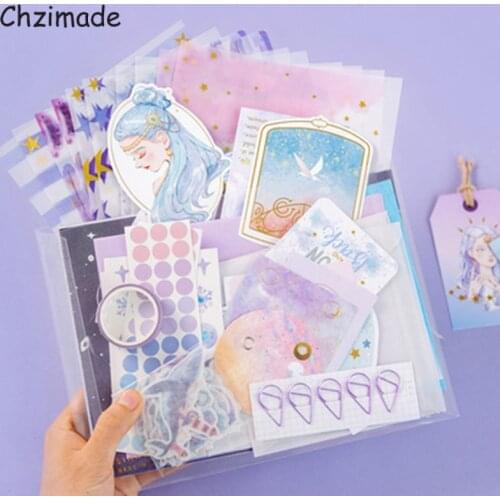 Chzimade Scrapbooking Paper Sticker Set Pad Small Fresh Junk Journal Sticker DIY Base Background Material School Home Supplies