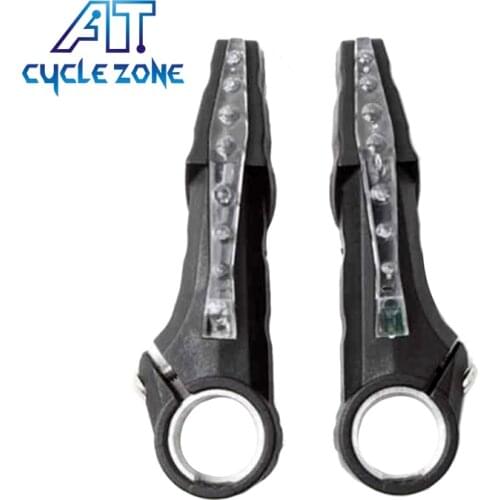 Cycle Zone 2pcs Bike Grips Bicycle Handlebar LED Turn Signal Light with Bicycle Grip Stopers for MTB Road Mountain Bike