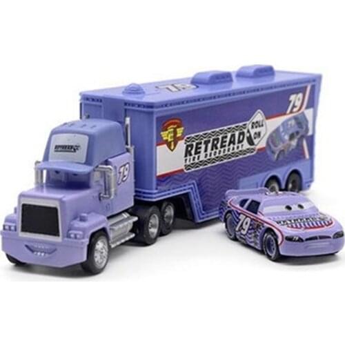 Disney Cartoon Movie Pixar Cars Lightning Mcqueen No.79 Mack Uncle Truck & Racer Diecast Metal Alloy Toy Car Childrens Best Gift
