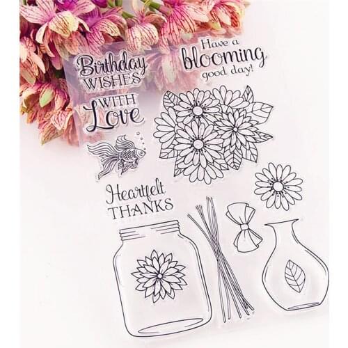 Hot sale vase Transparent Clear Stamps / Silicone Seals Roller Stamp for DIY scrapbooking photo album/Card Making