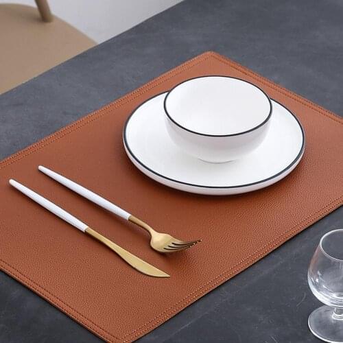 45x30cm Faux Leather Placemat Insulation Bowl Dish Cup Pad Dining Table Mat Eco-friendly Waterproof Antiskid