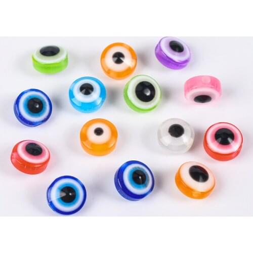 50Pcs/Lot 8mm Round Resin Eye Loose Spacers Beads DIY Bracelet Necklace Charms Oval Stripe Beads For Jewelry Making Supplies