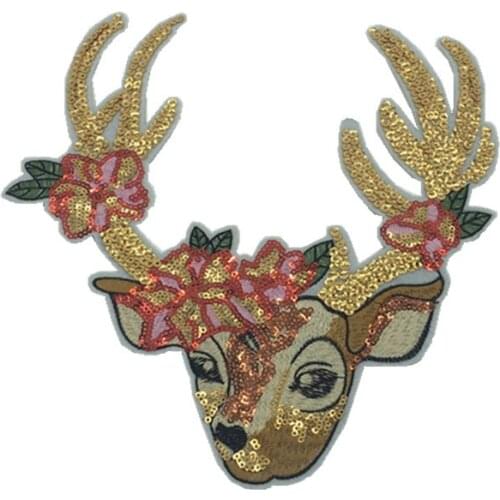 15pcs/Lot Embroidery Patches Letters Clothing Decoration Accessories Animal Christmas Elk Diy Iron Heat Transfer Applique